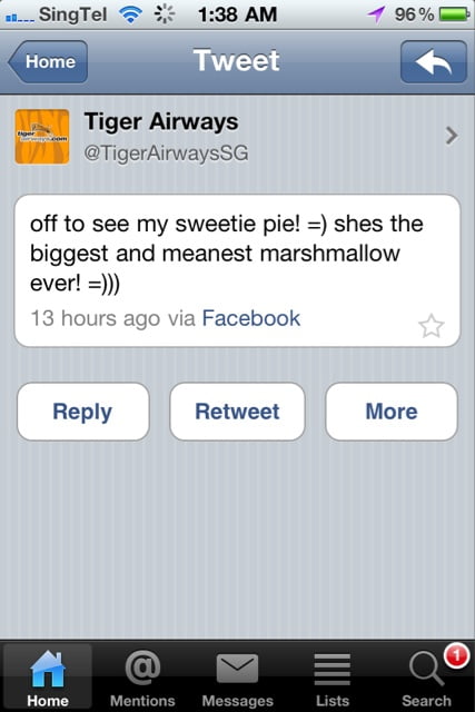 Tiger Airways twitter blooper