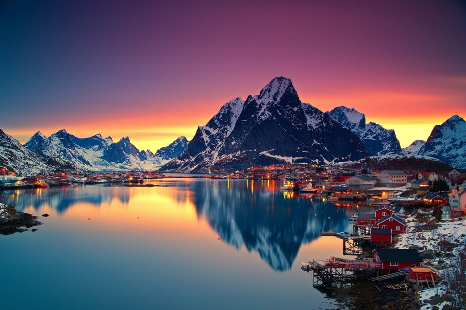 lake side village in Iceland