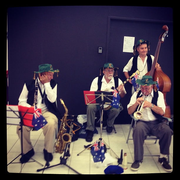 Australia Day band at Sydney Airport