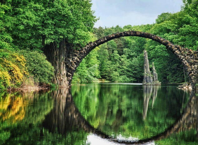 Ancient bridge near Kolpino city in Russia