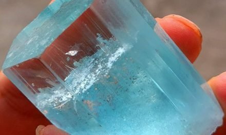 Aquamarine crystal from Shigar Valley, Pakistan.