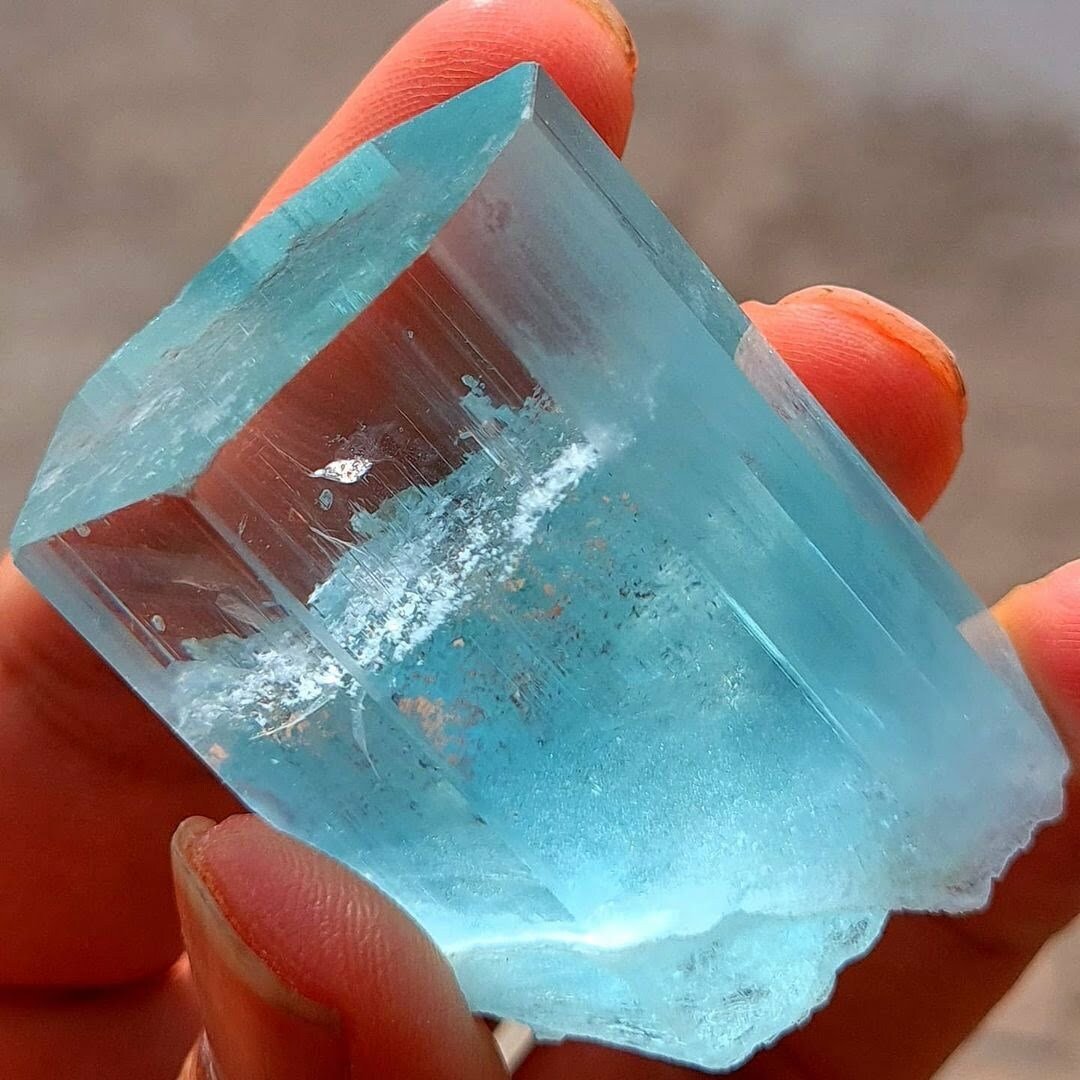 Aquamarine crystal from Shigar Valley, Pakistan.