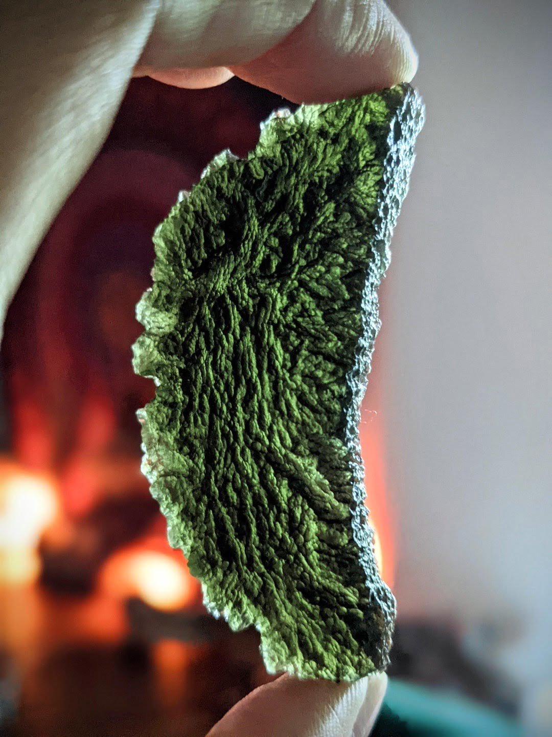 Crescent shaped moldavite