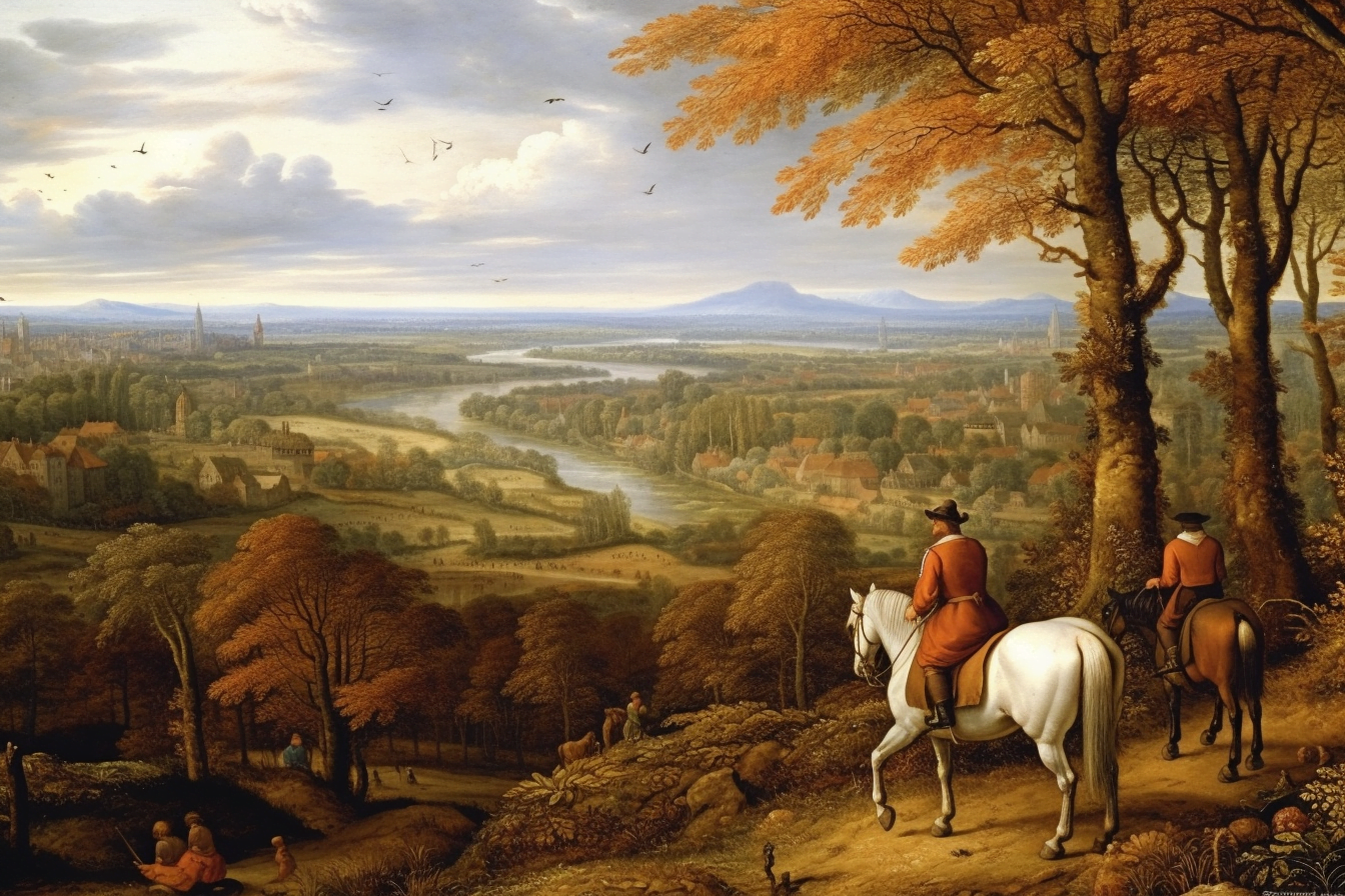 Horse riding in a field