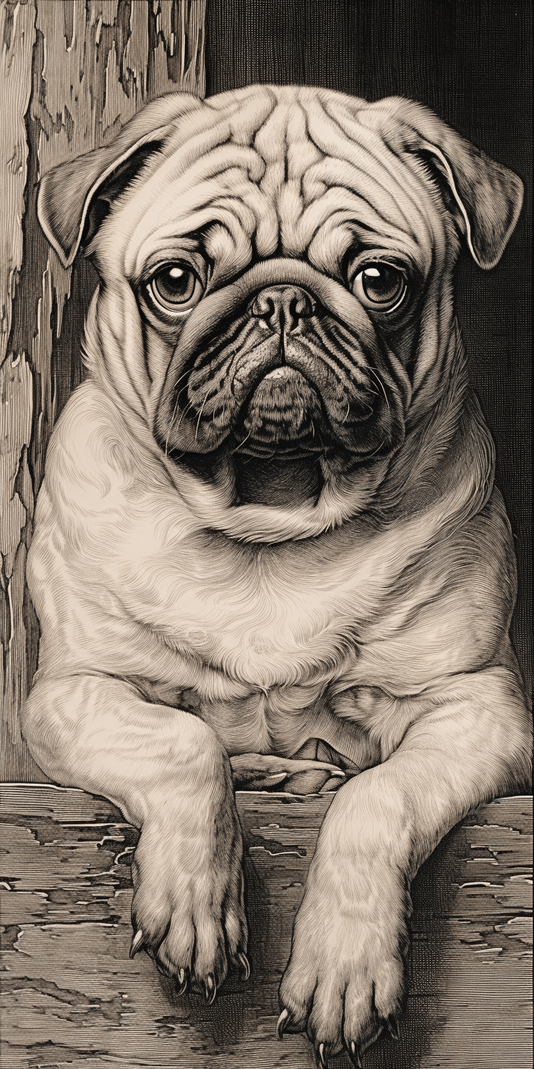Pug drawing